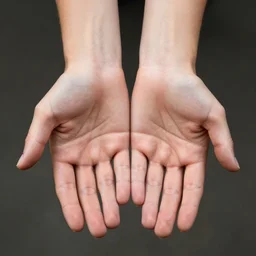 a human hand, symmetrical