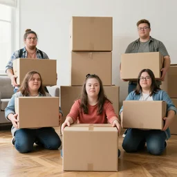 5 young people with downsyndrome moving house