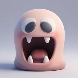 the scream no background 3 d render, cartoon, 3. 5 mm, 2 d, realistic