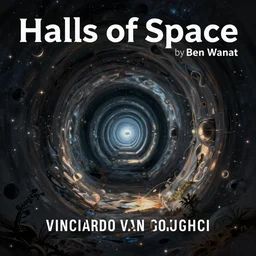 Halls of Space by Ben Wanat, a digital painting and concept artist from the Mysterious Deadspace game, but set in a small portal like dream state star tunnel where the halls have no end and no beginning; Art by Vinciardo Van Goughci