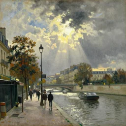 gustave caillebotte painting of paris in sunny rainy day
