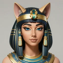 Character concept art of an egyptian woman with cat ears || cute-fine-face, pretty face, realistic shaded Perfect face, fine details by Stanley Artgerm Lau, WLOP, Rossdraws, James Jean, Andrei Riabovitchev, Marc Simonetti, and Sakimichan, tranding on artstation