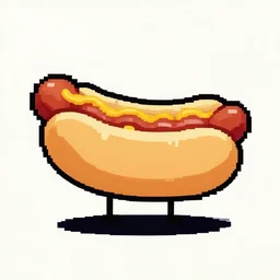 hot dog cheerleader icon in the style of peanut buttle jelly time, pixelated, drawing,