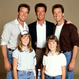 1980s family photo of arnold schwarzenegger impersonators