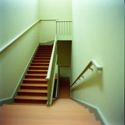 kodak portra 5 0 0, wetplate, muted colours, 2 0 0 mm lens, 1 9 3 0 s award winning vivid colour portrait of ordinary staircases by saul leiter, insanely detailed, insanely intricate, depth of field, motion blur, no people