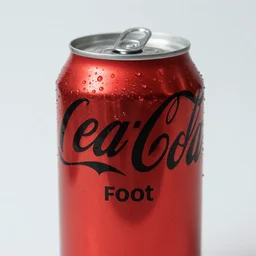 a red soda can that says Devil's Foot on it, sweating, close-up, sigma 55mm f/8