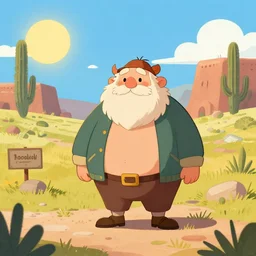 tom bombadil visiting new mexico on a sunny day, digital illusration