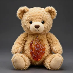 photograph of a teddybear the size of a raisin.