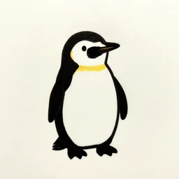 very simple drawing of a pengiun