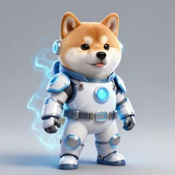 realistic anthropomorphic shiba inu, in hazmat suit armor, fantasy science fiction, glowing electric aura, by donato giancola and greg rutkowski and wayne barlow and zdzisław beksinski, realistic face, visible face, digital art, artstation, symmetry