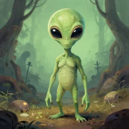 illustration of an alien by ian mcque