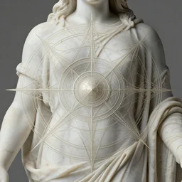 sacred geometry, occult, ritual, intricate details, marble statue, concept art, by greg rutkowski