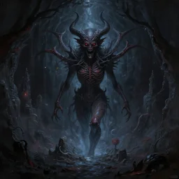 a demonic magical ethereal portal!!! to hell. dark matte painting by ruan jia
