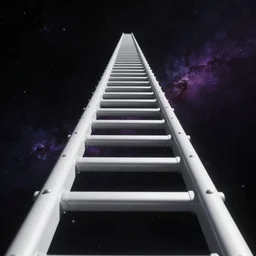highly detailed photo of infinity long ladder going into colorful space, hyper realistic, art by greg rutsowski, concept art, 8 k detail post - processing