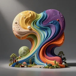 : hyperbolic abstract colorful art installation zbrush vr dalle2