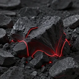 charcoal abstract, with red neon accents, macro photography, octane render, transcendent, clean linework, finely detailed, 4 k, trending on artstation, photorealistic, volumetric lighting, octane render