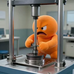 The annoying orange being crushed by a hydraulic press, 4K