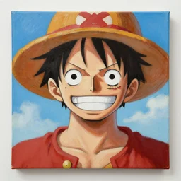 Luffy epic portrait painting, oil on canvas