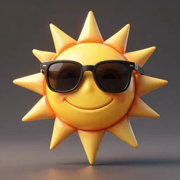 professional render sun with smiling face and sunglasses!! studio lighting, very detailed, unreal engine, hight quality render!!!!, professional lighting, good composition, rule of thirds, winning award render, realistic, render sun with sunglasses, hot toys, full render shot