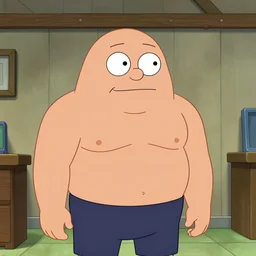 Muscle Man from Regular Show (2010) with dementia, troll face
