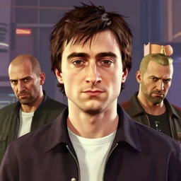 highly detailed portrait, daniel radcliffe, in gta v, stephen bliss, unreal engine, fantasy art by greg rutkowski, loish, rhads, ferdinand knab, makoto shinkai and lois van baarle, ilya kuvshinov, rossdraws, tom bagshaw, global illumination, radiant light, detailed and intricate environment