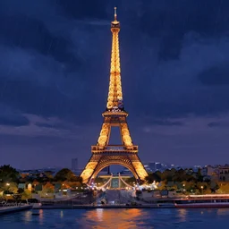 beautiful stormy night in paris, illustration by anne stokes, beautiful dreamscape colorful, matte painting 3 - d 4 kcreative design 8 k digital art