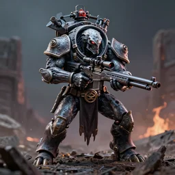 warhammer death plague monster using a sniper rifle