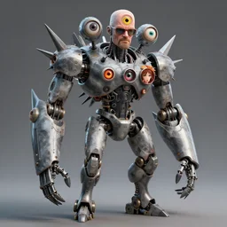 highly detailed walter white with multiple eyes and spikes, limbs by alex gray, android jones, karol bak, ayami kojima, artgerm, concept art, sharp angles, robot, 3 d, octane render, 8 k, unreal engine