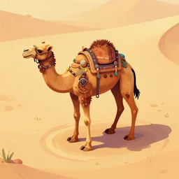 isometric game asset of camel in desert, detailed paintings, artgerm, stylized, smooth, kitbash, arcane, overwatch, many color scheme, 8 k, isometric viewpoint