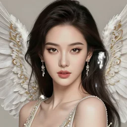 beauty girl asian, wings, hyper detailed, insane details, intricate, elite, elegant, luxury, spring light, by ismail inceoglu dragan bibin hans thoma greg rutkowski alexandros pyromallis rene maritte illustrated, perfect face, fine details, realistic shaded, fine - face, pretty face