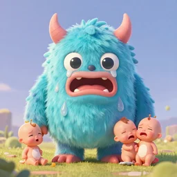 a monster made of crying babies