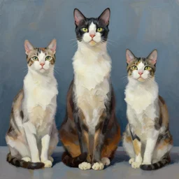 artwork of really tall sitting cats by ross tran, thick brush, 4 k resolution