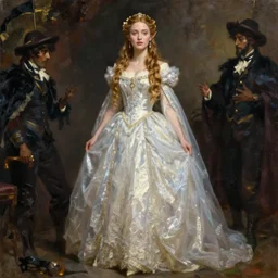 full length portrait of a elven princess (Kate Winslet), oil canvas, inspired  by John Singer Sargent's Ellen Terry as Lady Macbet