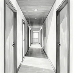 hallway of my house, symmetrical composition, line drawing, no - shadow, black and white, by makoto shinkai takashi takeuchi studio ghibli, akihiko yoshida