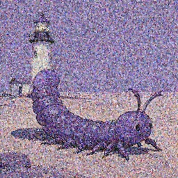 artgerm, norman rockwell, joshua middleton, purple color pallete, lighthouse in the desert, giant centipede, cartoon shades of purple