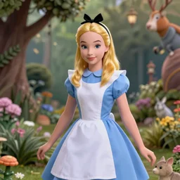 teenager alice, alice in wonderland theme, photo realistic, disney, octane render, 8 k, unreal engine, hd, cinematic lighting