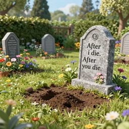 the garden with a fantasy grave ; to dig my flowers garden ; after i die ; after you die ; to dig yours ; to beg them ; to be wet from dawn to dawn ; tree growing from the grave, concept art, mystic garden, ultrarealistic, fantasy by ferdinand knab and adrian ghenie brushes, vivid colours