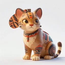 cat tribal afrika color joy global illumination ray tracing hdr fanart arstation concept art, matte, by anton fadeev by beeple and thomas kinkade 4 k, trending on artstation
