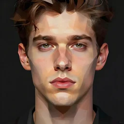 a portrait, art by james jean, low poly,