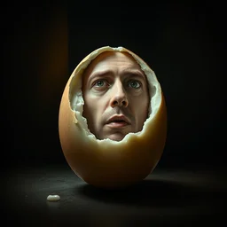a boiled egg with edward norton's face in the egg, highly detailed, dramatic lighting, concept art by caravaggio and greg rutkowski and artgerm