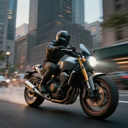 motorbike at gotham city, beautiful dynamic lighting, cinematic, wide angle establishing shot, extremely high detail, photo realistic, cinematic lighting, post processed, concept art, artstation, matte painting, style by frederic church, raphael lacoste, unreal engine 8 k