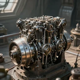 chamber, fantasy, unrealistic engine, daylight