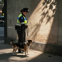 London policewoman arresting a dog for tax fraud