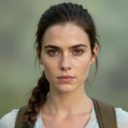 portrait of lara croft, by charlotte grimm, natural light, detailed face, beautiful features, symmetrical, canon eos c 3 0 0, ƒ 1. 8, 3 5 mm, 8 k, medium - format print, half body shot
