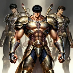 Hajime Sorayama designed Metallic  guts from berserk  powerful and muscular male , ornate armour, , Darek Zabrocki, Karlkka, Jayison Devadas, Phuoc Quan, trending on Artstation, 8K, ultra wide angle