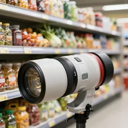 grocery store shelf with food, highly detailed, high quality, HD, 4k, 8k, Canon 300mm, professional photographer, 40mp, lifelike, top-rated, award winning, realistic, sharp, no blur, edited, corrected, trending
