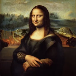 the world burning on fire, painting by leonardo davinci