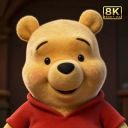 portrait photography of winnie the pooh, head and shoulders portrait, dramatic lighting, sigma 8 5 mm f _ 1. 4, 8 k, award winning photography
