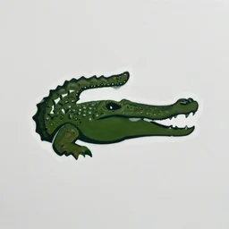 crocodile symmetric logo painting by afshar petros, matte background, sharp contours, minimal, trending on artstation