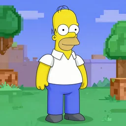 Homer Simpson in Minecraft